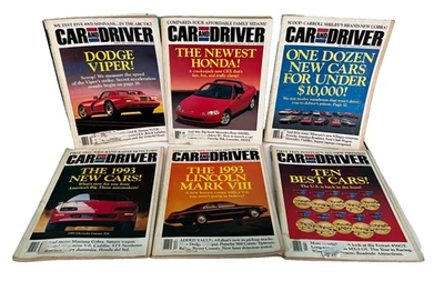 Car and Driver Magazine Lot of 6 Magazines March June July Oct Dec 1992 Jan 1993 - Image 1 of 4