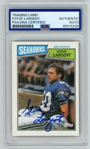 Steve Largent Auto PSA/DNA Signed Autographed 1986 Topps Seahawks HOF #177 Cert. - Picture 1 of 2