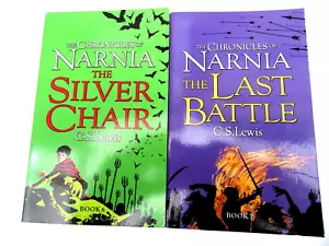 TWO BRAND NEW - CHRONICLES OF NARINA - THE SILVER CHAIR / THE LAST BATTLE BOOKS - Foto 1 di 1