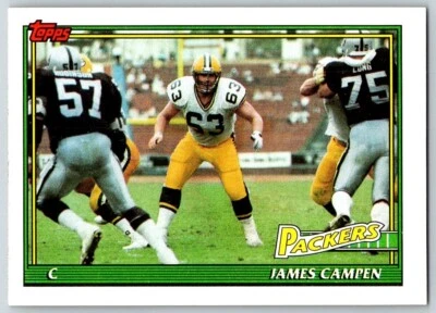 1991 TOPPS JAMES CAMPEN RC RC GREEN BAY PACKERS #454 - Image 1 of 2