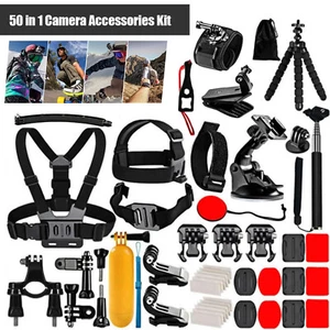 50 in 1 Action Camera Accessories Kit Compatible with GoPro Hero/DJI Osmo Action - Picture 1 of 15