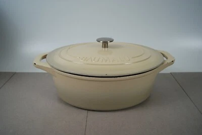 Овальная чугунная запеканка BAUMALU с эмалью большая 7 л бежевая - Изображение 1 из 4