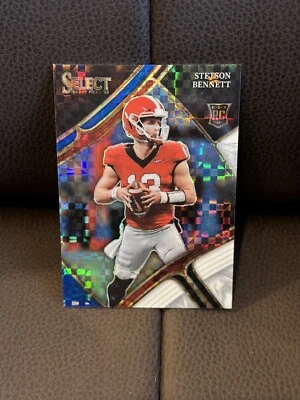 2023 Stetson Bennett - Select Draft Picks - Black/Gold Squares Prizm RC 60/100 - Image 1 of 2