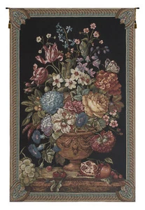 Floral Bouquet Thoughts Italian Jacquard Tapestry Wall Hanging, Lined Backing - Picture 1 of 3