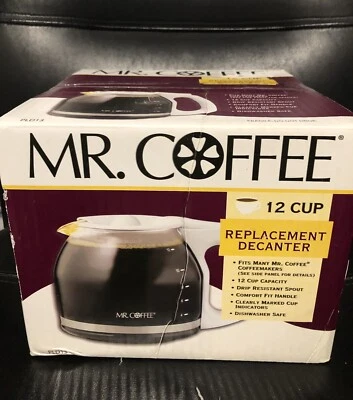 NIB MR COFFEE 12 CUP REPLACEMENT DECANTER WHITE HANDLE/LID #PLD13 - Image 1 of 2