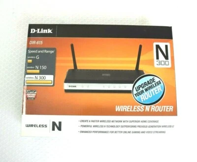 D-Link Router DIR-615 Wireless N 300 Wi-Fi 4 Port 10/100 Networking Complete Box - Image 1 of 4