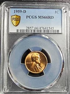 Lincoln 1st Memorial 1c Cent Penny 1959-D PCGS MS66RD DDO Crack On Skull L Error - Picture 1 of 23
