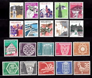 SWITZERLAND #556-577 MNH DEFINITIVE ISSUE OF VILLAGES & SIGNS 1973-1975 - Picture 1 of 1