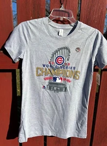 MLB Chicago Cubs 2016 World Series Champs Locker Room kid's Medium T-Shirt  Gray - Picture 1 of 5