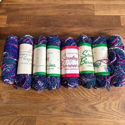 Lote de hilos inusuales de Stanley Berroco - 8 esquís vintage 52 % lana 48 % viscosa 2 oz Foto 1 de 4