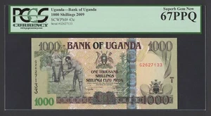 Uganda 1000 Shillings 2009 P43c Uncirculated Grade 67 - Picture 1 of 2