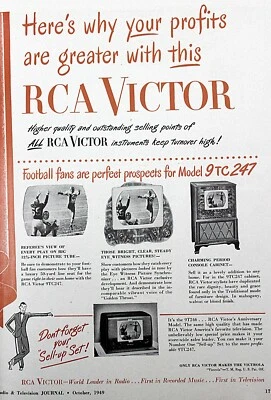 Radio & Television Journal Magazine October 1949 Electronics Ads Appliances - Image 1 of 4
