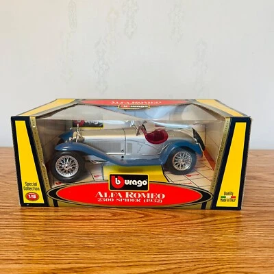 Coche diecast Bburago Alfa Romeo 2300 Spider 1932 escala 1:18 plateado azul Italia Foto 1 de 4