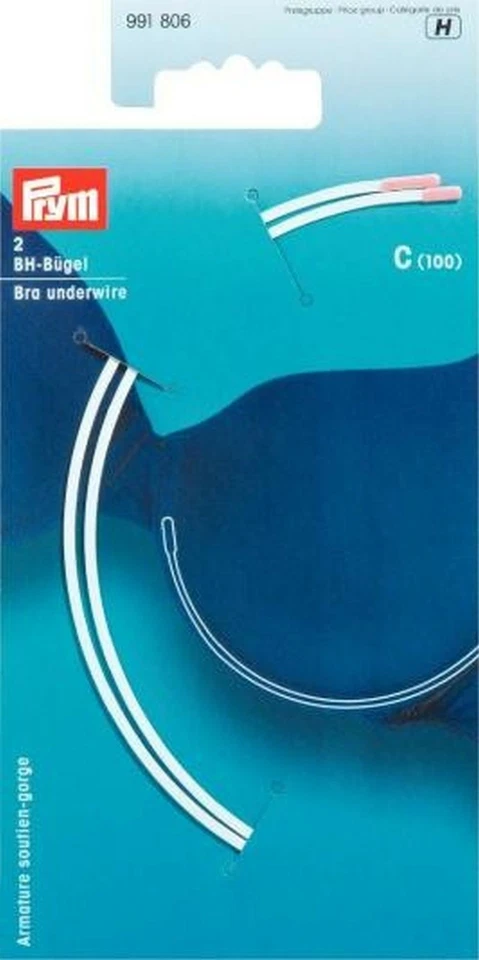 PRYM CONSUMER Ferretto reggiseno staffa di ricambio metallo lunghezza 22,5 cm x 14 cm qualità 991806 bianco