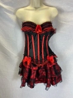 Corset Women's Hearts & Roses corset set with skirt Purple or Red - Image 1 of 4