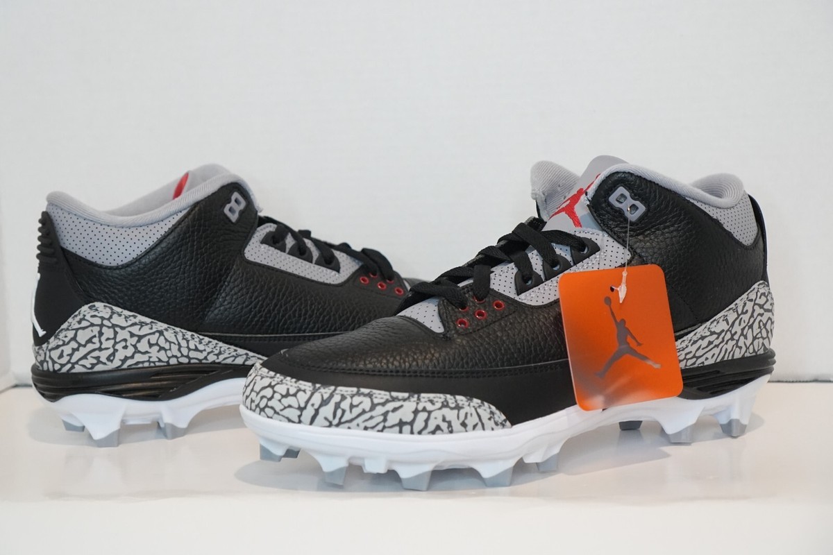 Jordan 3 Retro TD Cleat Black Cement for Sale | Authenticity Jordan 3 Retro TD Cleat Black Cement for Sale | Authenticity