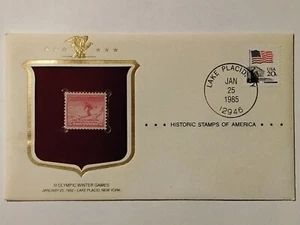 LAKE PLACID III OLYMPIC WINTER GAMES COVER HISTORIC STAMPS OF AMERICA SCOTT #716 - Picture 1 of 1
