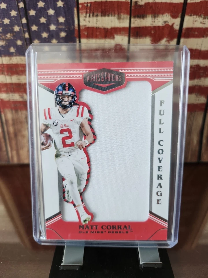 2022 Panini Chronicles Draft Matt Corral RC Rookie Full Coverage Patch! Panthers - Image 1 of 2