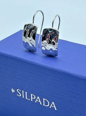 Silpada .925 Sterling Silver Hammered & Curved French Wire Earrings, W0991 - Image 1 of 4
