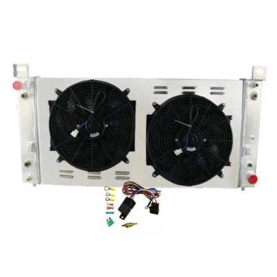 For Chevrolet Silverado 1500 2500 Tahoe GMC Yukon V8 4 Rows Radiator+Shroud Fan - Image 1 of 4