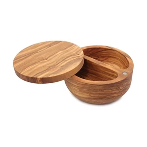 Cubo doble Swissmar Palermo madera de olivo salero con tapa giratoria magnética - Imagen 1 de 1