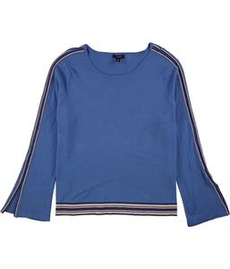 Alfani Womens Striped Bell Sleeve Pullover Sweater, glazedcolbalt, XL - Picture 1 of 1