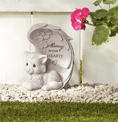 Precious Moments Always In Our Hearts - Piedra de jardín conmemorativa para gatos - Nueva en caja Foto 1 de 3