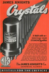 Magazine Print Ad JAMES KNIGHTS 1945 Etched Quartz Crystals Radio Sandwich ILL - Picture 1 of 1