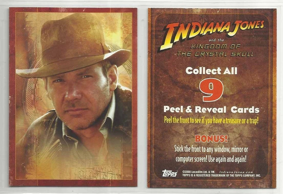 RETAIL Indiana Jones KOTCS (Topps) PEEL & REVEAL "Red Border" Chase Card HTF!! - Image 1 of 1