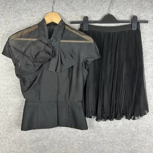 Christian Dior Suit Womens UK 8 FR 36 Black Wool & Silk Skirt & Shirt Jacket Set - Picture 1 of 23