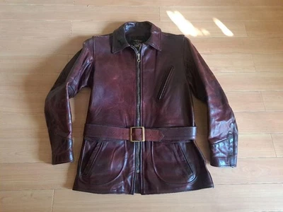Vintage Vanson Type J Leather Riders Jacket Size 40 Taho Red Brown Length 75cm - Image 1 of 4
