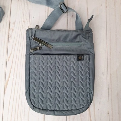 Bolsa tiracolo Sherpani Prima Le nylon acolchoada cinza 4 bolsos - Imagem 1 de 4