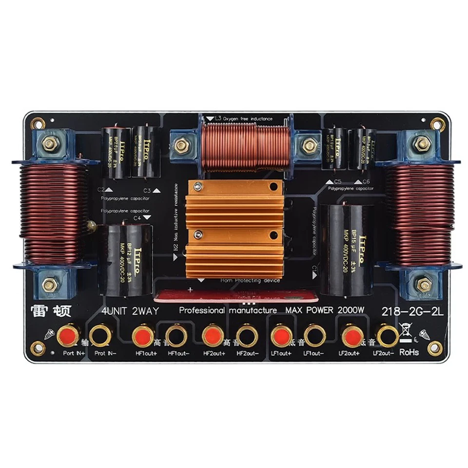 2000W 2 Way 4 Unit Dual Tweeter Speaker Frequency Divider Crossover Filter - Image 1 of 4