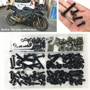 Motorcycle Fairing Bolts Fasteners Clips Screws Accessories Kit Black Aluminum