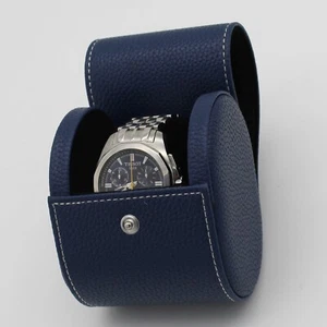 1 Slot Uhren Reiseetui PU Leder Blau - Bild 1 von 5