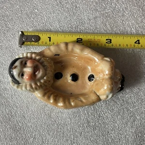 Peach Lusterware Pierrot Clown Trinket Ring Dish Ashtray Made in Japan - Picture 1 of 6