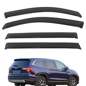 Traje nuevo para Honda Pilot 2016-2022 4 piezas visera de ventana negra protector de lluvia solar - Imagen 1 de 11
