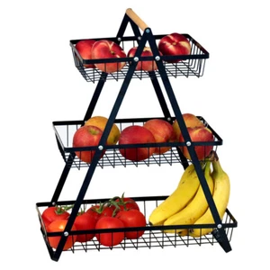 DECCARO Obstkorb Etagere, 3-stöckig, schwarz, groß - Bild 1 von 4