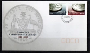 Juego de 2 estampillas de monedas de la Commonwealth australiana 2010 FDC, muy buen estado - Imagen 1 de 1