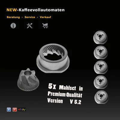 5x Set Mahlsteine Mahlkegel Mahlring V5.2 zu Jura Saeco Kaffeevollautomat NEU!