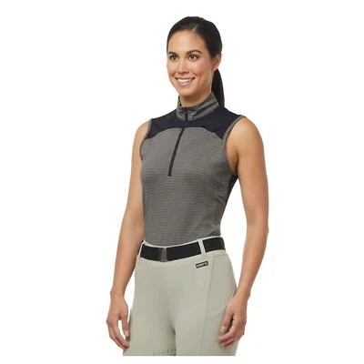 Kerrits Activewear Women's Quarter Line Sleeveless Zip Top Limestone Top Medium - Image 1 of 4