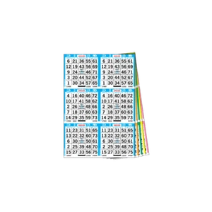 Bingo Paper Game Cards 6 on 10 up- Book of 50- 500 Sheets-10 Different Colors - Picture 1 of 1