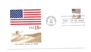 1890 18c Flag/waves of Grain Andrews FDC - Picture 1 of 1