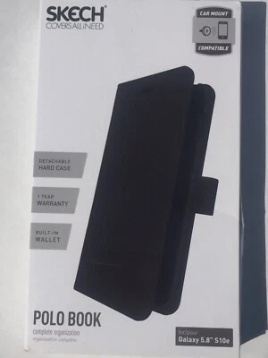 Funda tipo billetera desmontable Skech Polo Book para Galaxy S10e - negra Foto 1 de 4