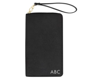 Kikki K Travel Wallet Leather Purse Bag Zip Textured Black Gift Box BRAND NEW - Picture 1 of 6