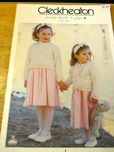 CLECKHEATON KNITTING PATTERN LEAFLET NO. 229 GIRL'S 5PLY CARDIGANS SIZES 1-6 YEA - Picture 1 of 4