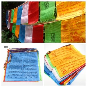 20Flags 6 Meters Tibetan Buddhist Prayer Flag Artificial Print Silk Colour - Picture 1 of 9