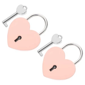 2 Sets Herzschloss Mann Reisen Herzförmiges Vorhängeschloss Taschenschloss - Bild 1 von 12
