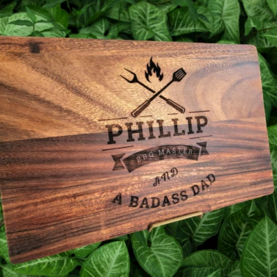 Custom Engraved Walnut Cutting Board with Juice Groove. Walnut Butcher Block. - Image 1 of 4