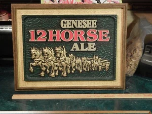 Genesee 12 Horse Ale [19''x 15''] Bar Pub Taverna INSEGNA BIRRA Mirro Prodotti USA - Foto 1 di 11